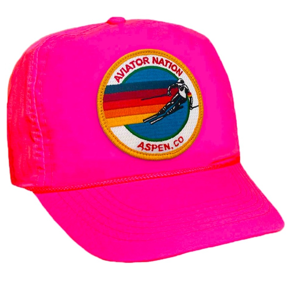 1 LEFT. AVIATOR NATION hot pink signature vintage VENICE CA nylon hat.NEVER WORN